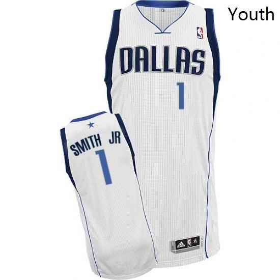 Youth Adidas Dallas Mavericks 1 Dennis Smith Jr Authentic White Home NBA Jersey